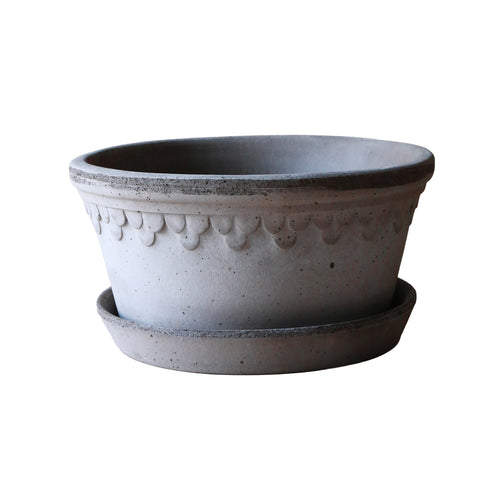 Bergs Potter Københavner Raw Grey Terracotta Low Pot