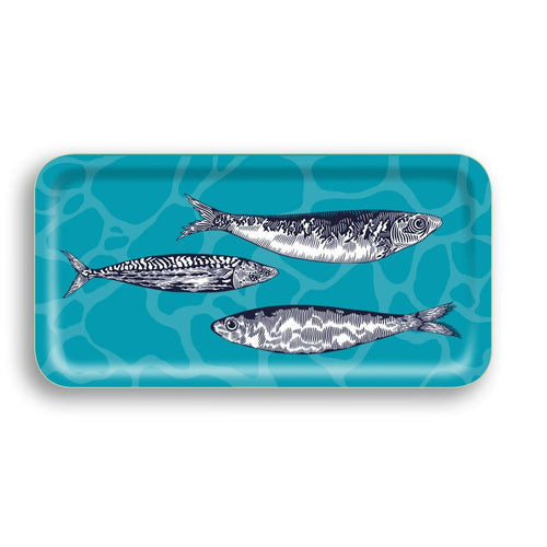 Avenida Home Blue Tide Aqua Narrow Tray