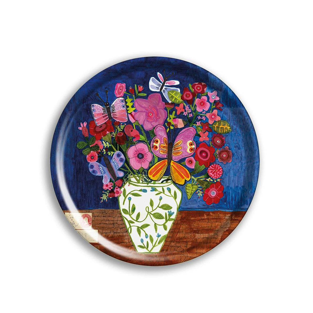 Butterfly Flowers Round Tray Eleish Van Breems Home