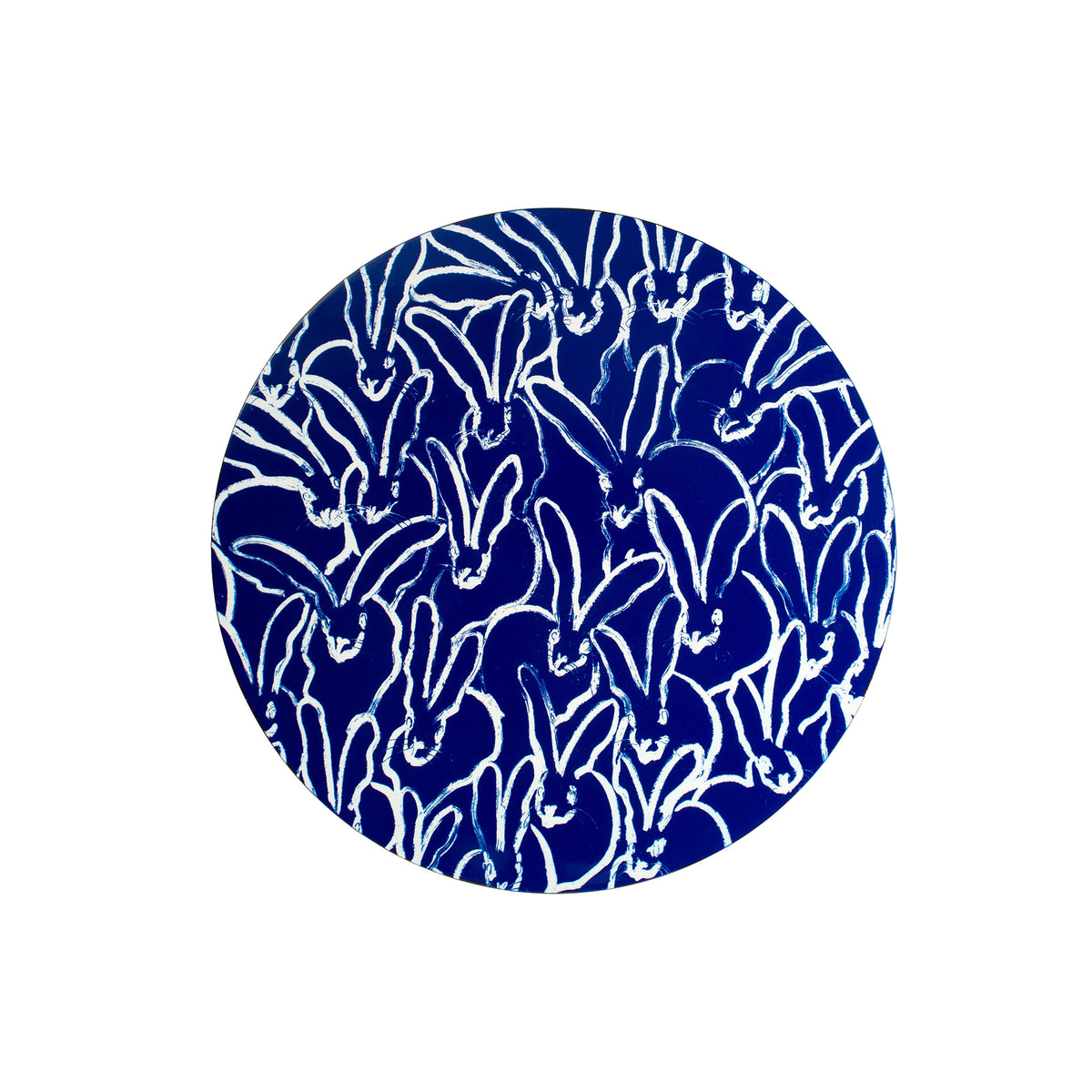 Hunt Slonem Rabbit Run Round Lacquer Placemat Eleish Van Breems Home