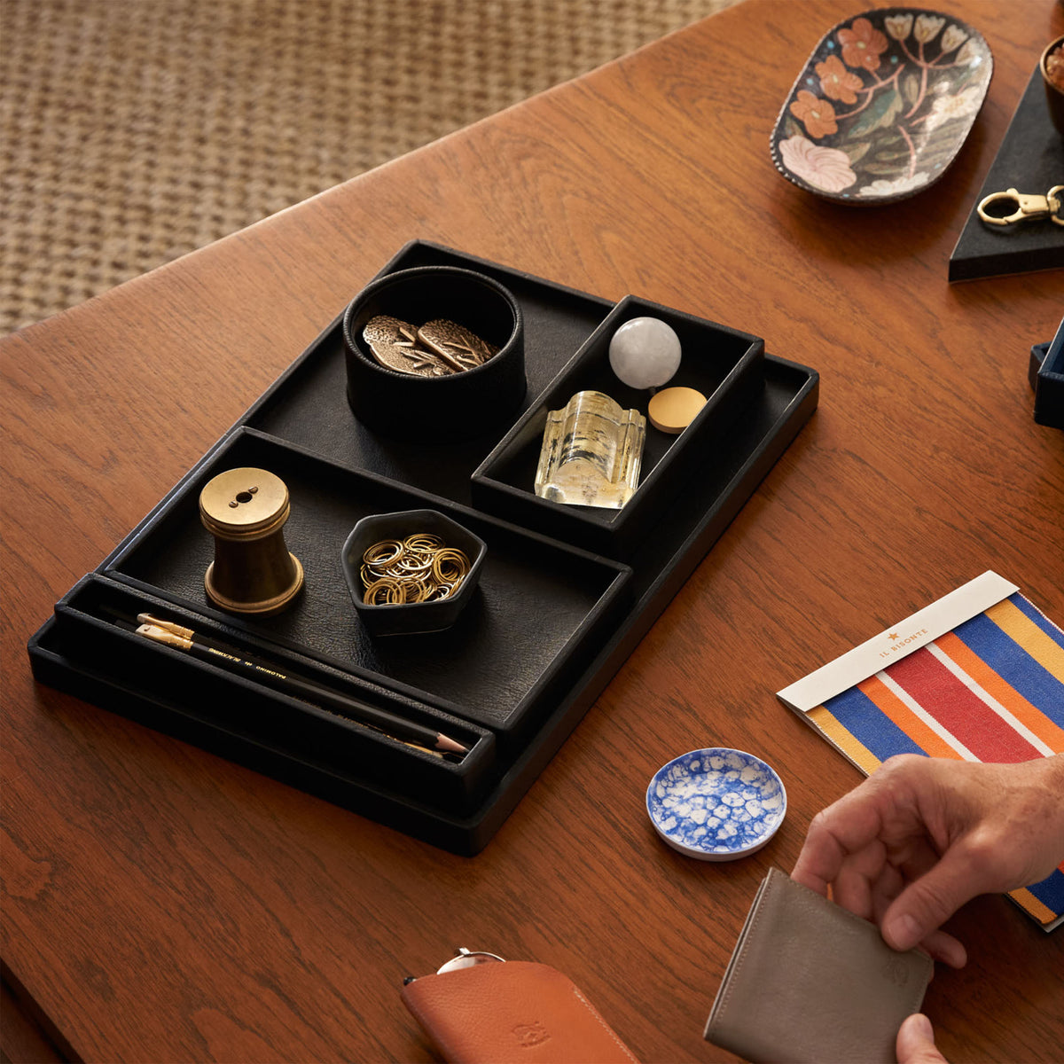 Canteen Leather Desk Set, Blu Oltremare Eleish Van Breems Home