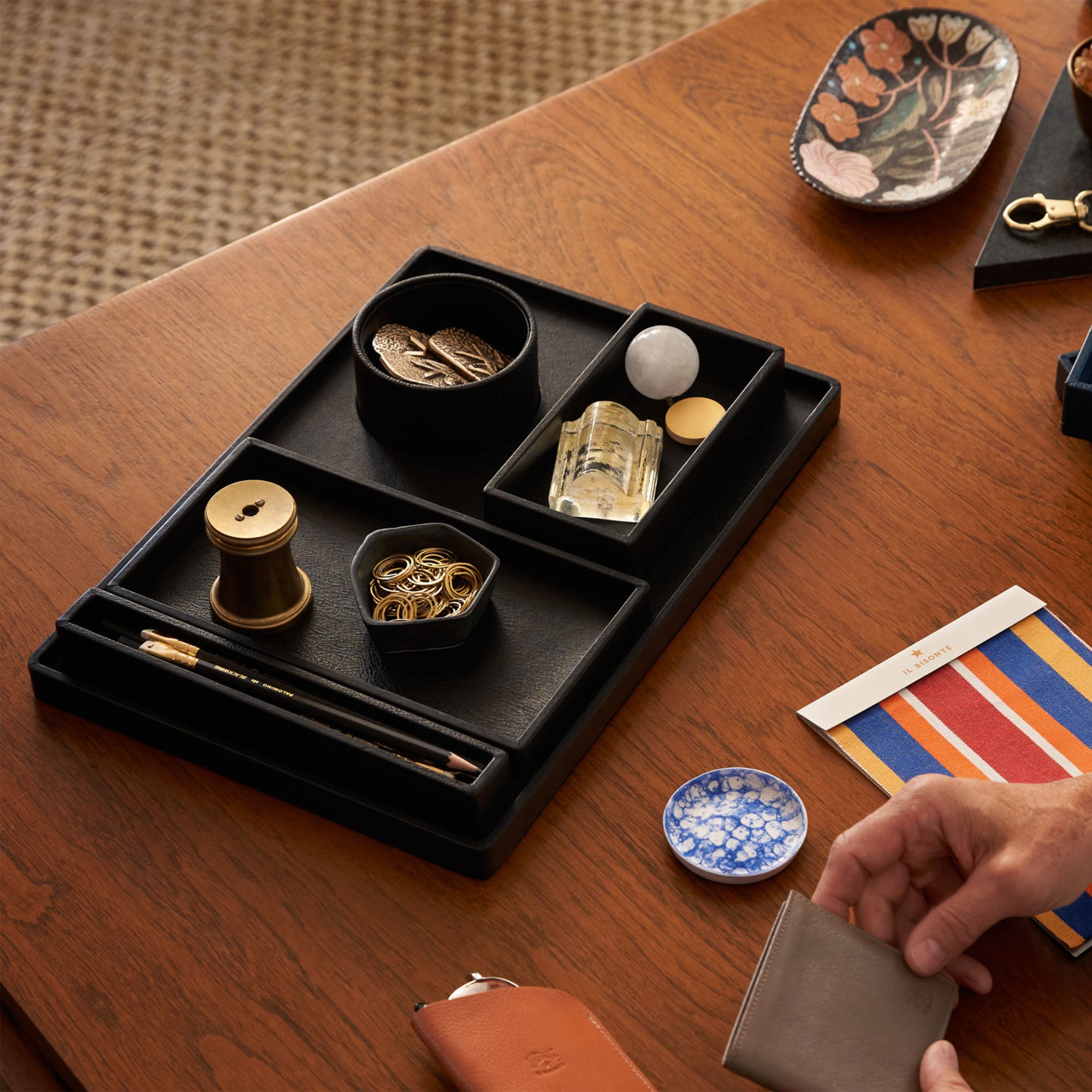 Canteen Leather Desk Set, Blu Oltremare Eleish Van Breems Home