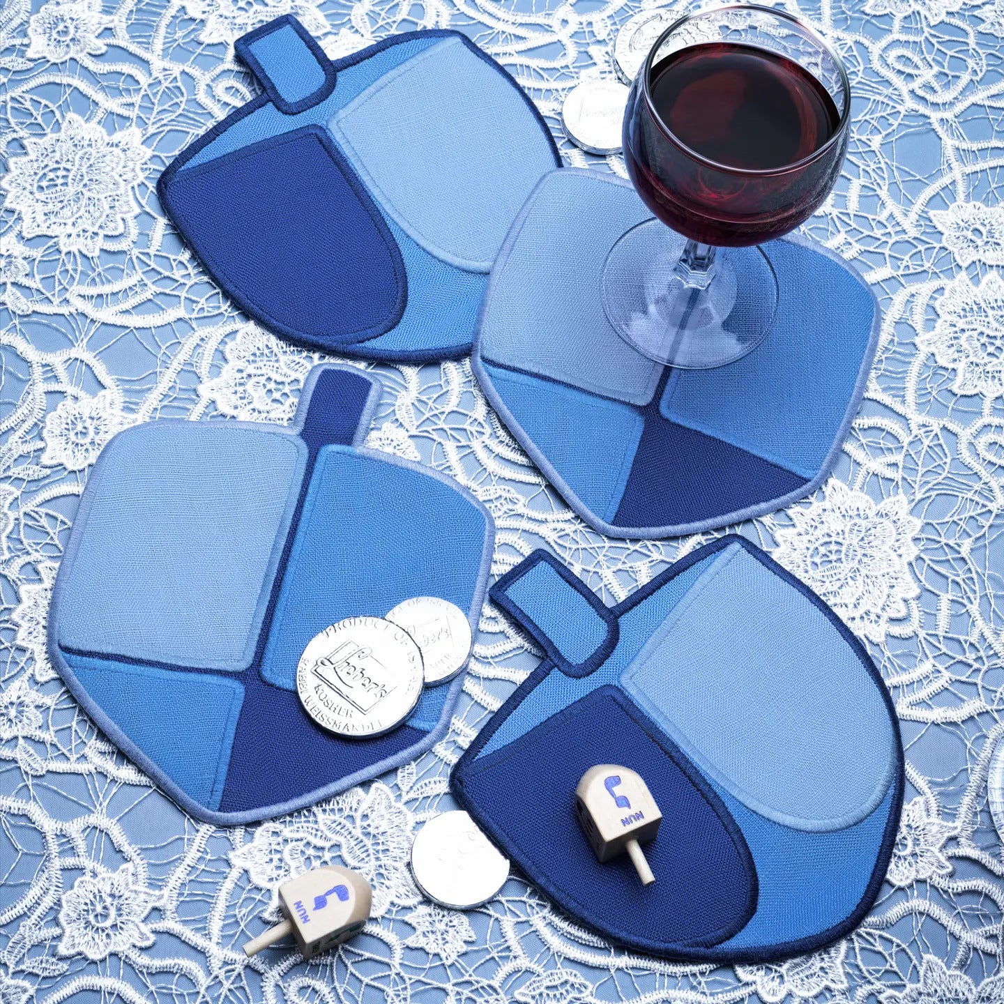 Dreidel Cocktail Napkins, Set of 4 Eleish Van Breems Home