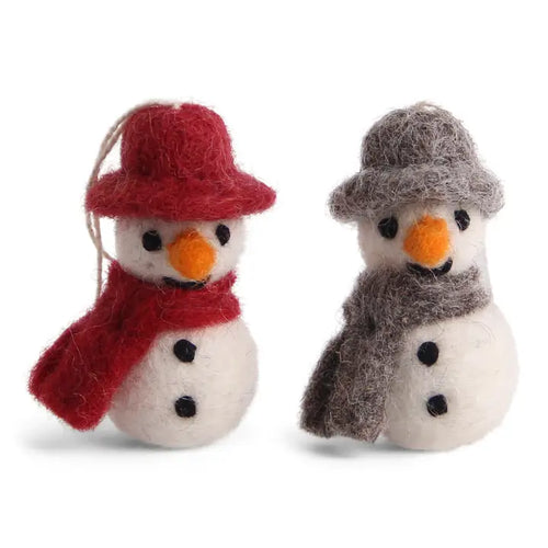 Mini Snowmen with Scarves Ornaments, Set of 3