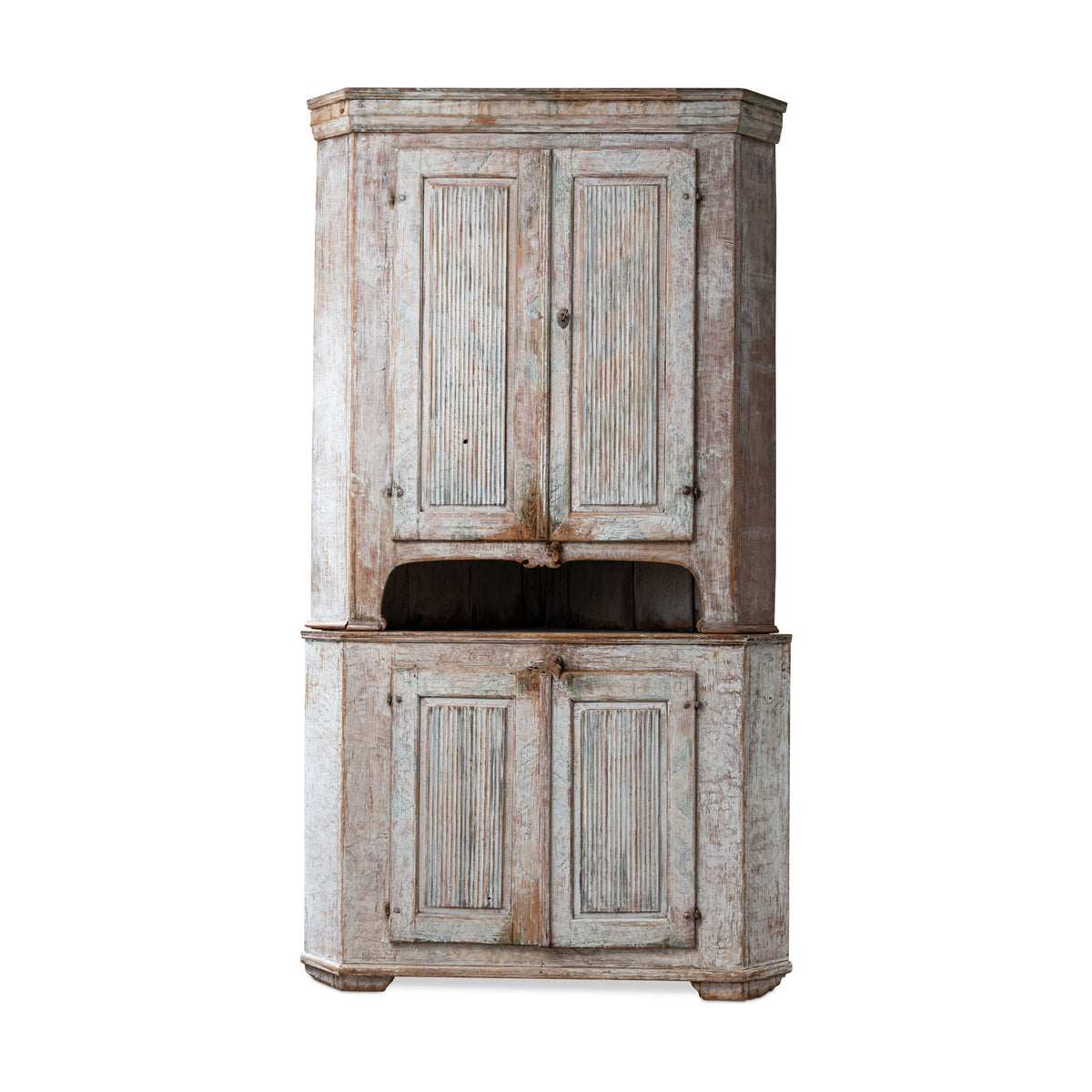 Painted Swedish Corner Cabinet 1810 - 1830 Eleish Van Breems Home