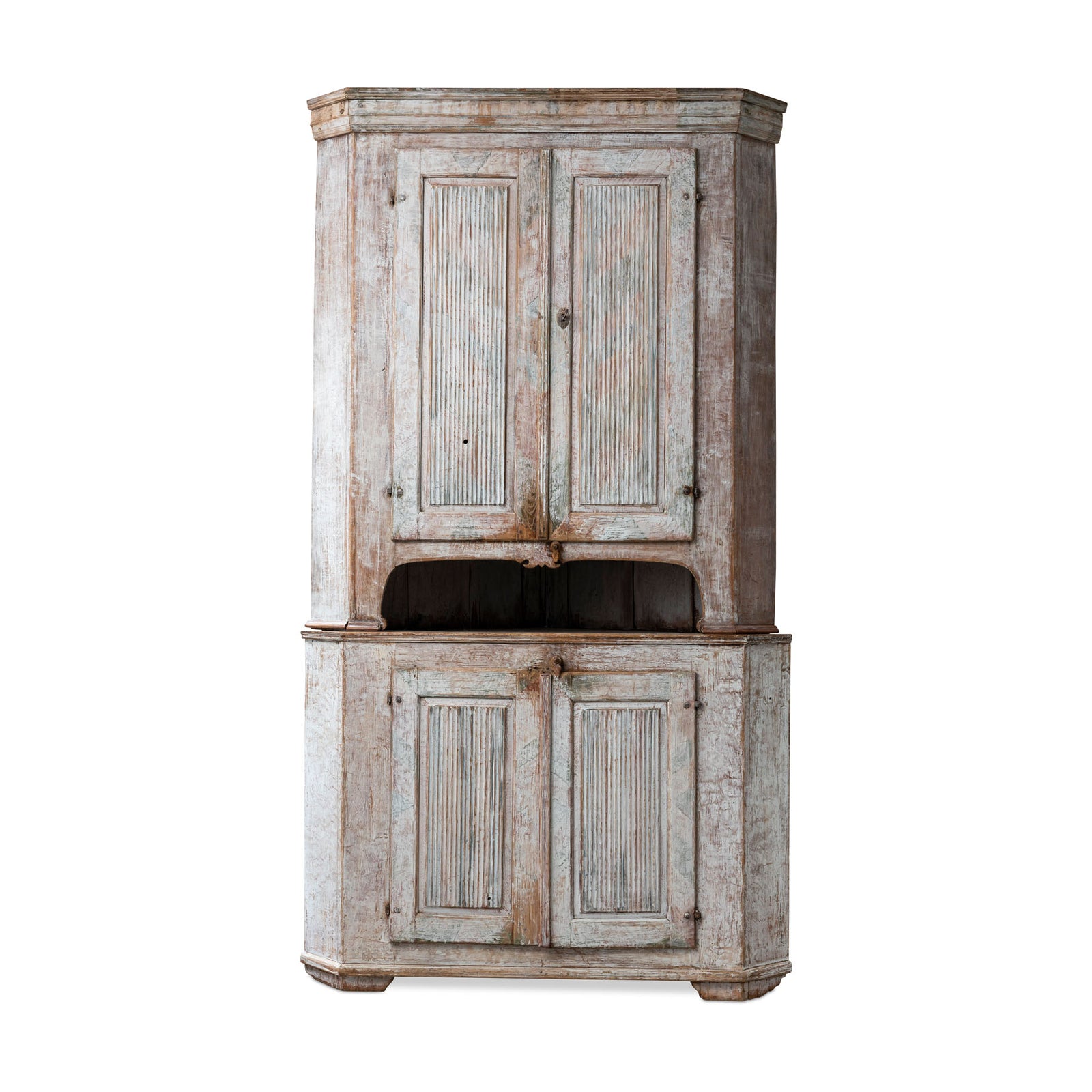 Painted Swedish Corner Cabinet 1810 - 1830 Eleish Van Breems Home