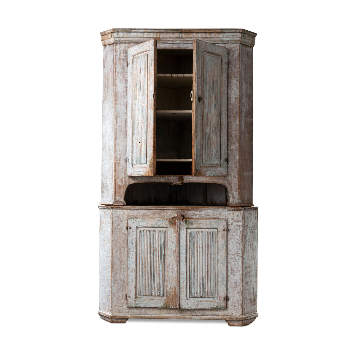 Painted Swedish Corner Cabinet 1810 - 1830 Eleish Van Breems Home