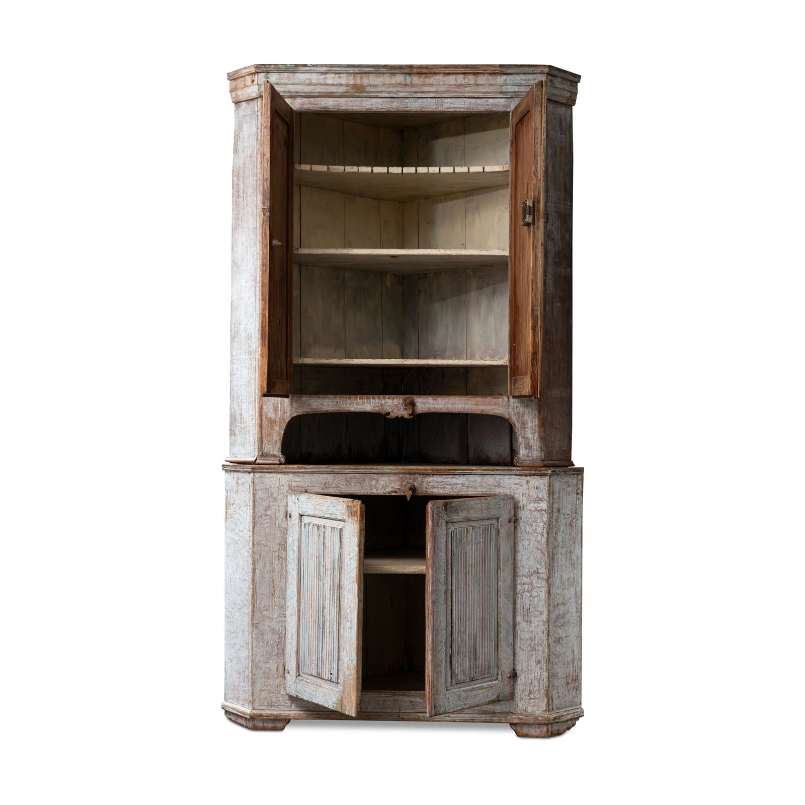 Painted Swedish Corner Cabinet 1810 - 1830 Eleish Van Breems Home