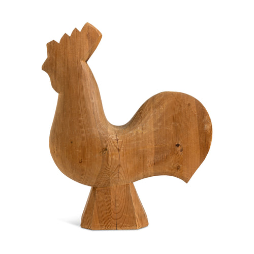 Swedish Mid Century Wood Rooster From Dala