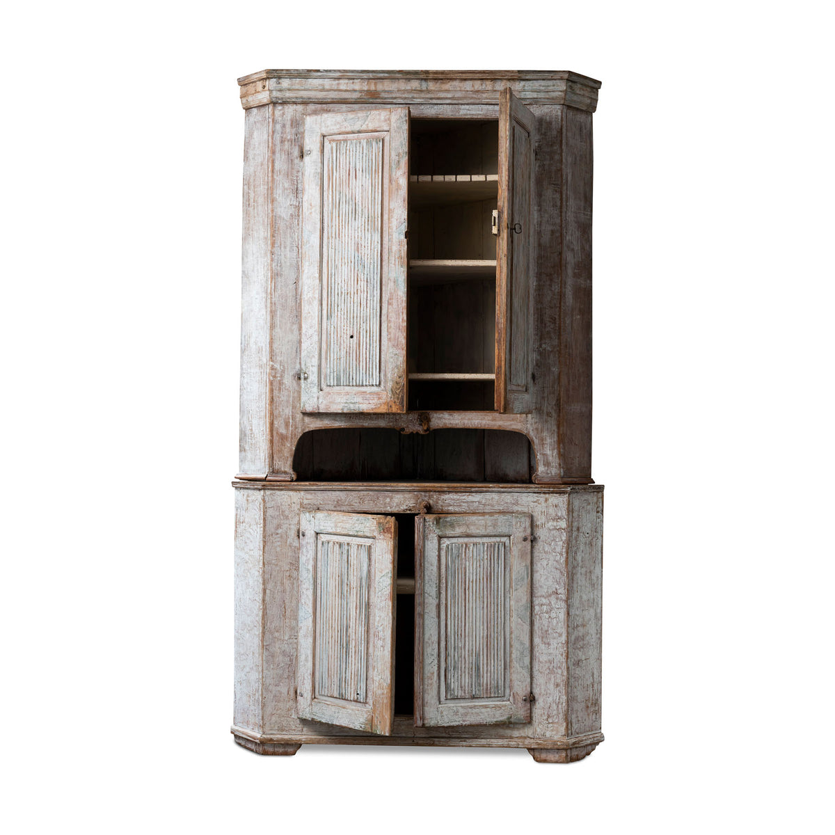 Painted Swedish Corner Cabinet 1810 - 1830 Eleish Van Breems Home