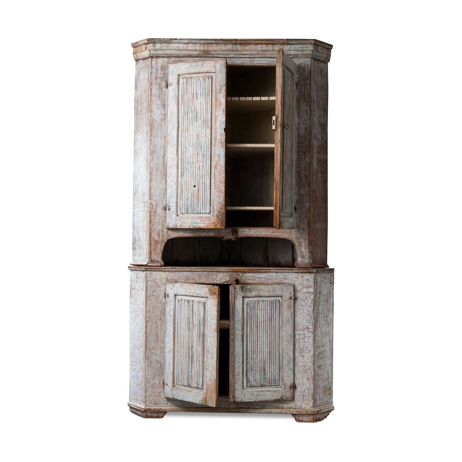 Painted Swedish Corner Cabinet 1810 - 1830 Eleish Van Breems Home