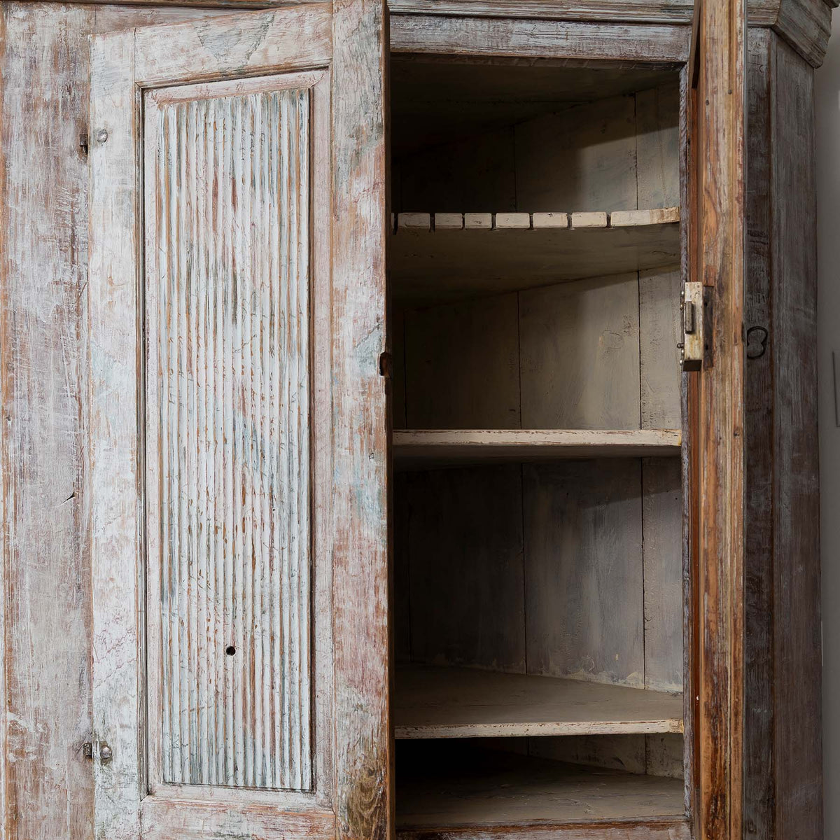 Painted Swedish Corner Cabinet 1810 - 1830 Eleish Van Breems Home