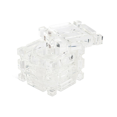 Modernist Italian Acrylic Cube Ice Bucket
