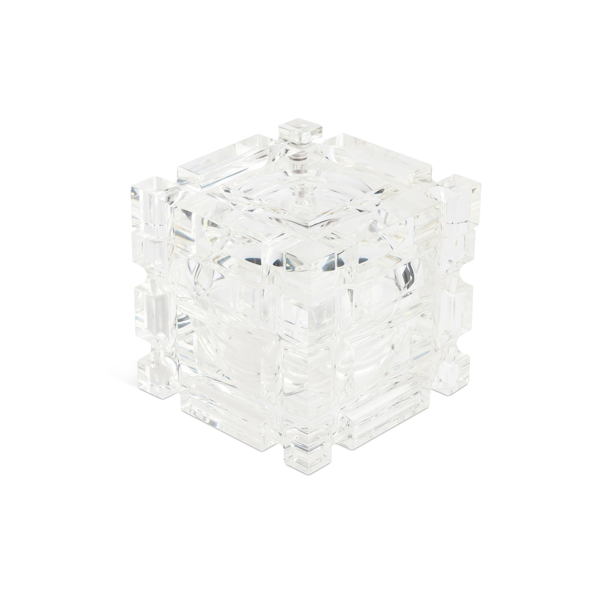 Modernist Italian Acrylic Cube Ice Bucket Eleish Van Breems Home
