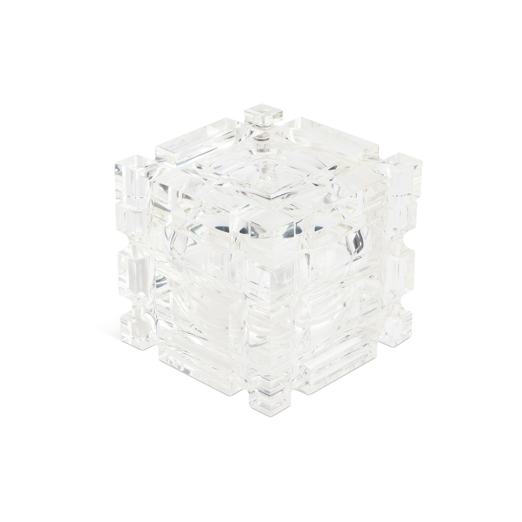 Modernist Italian Acrylic Cube Ice Bucket Eleish Van Breems Home
