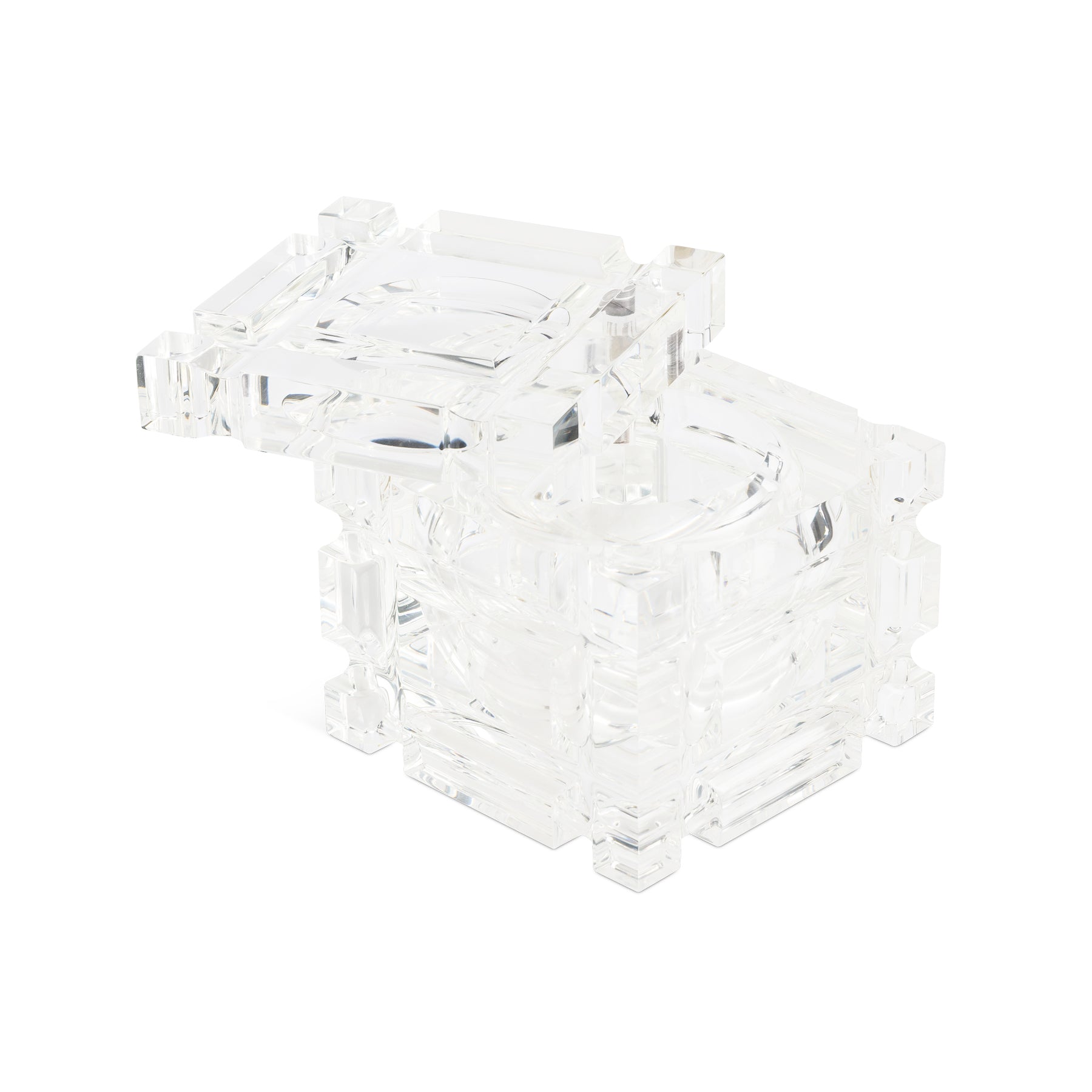 Modernist Italian Acrylic Cube Ice Bucket Eleish Van Breems Home