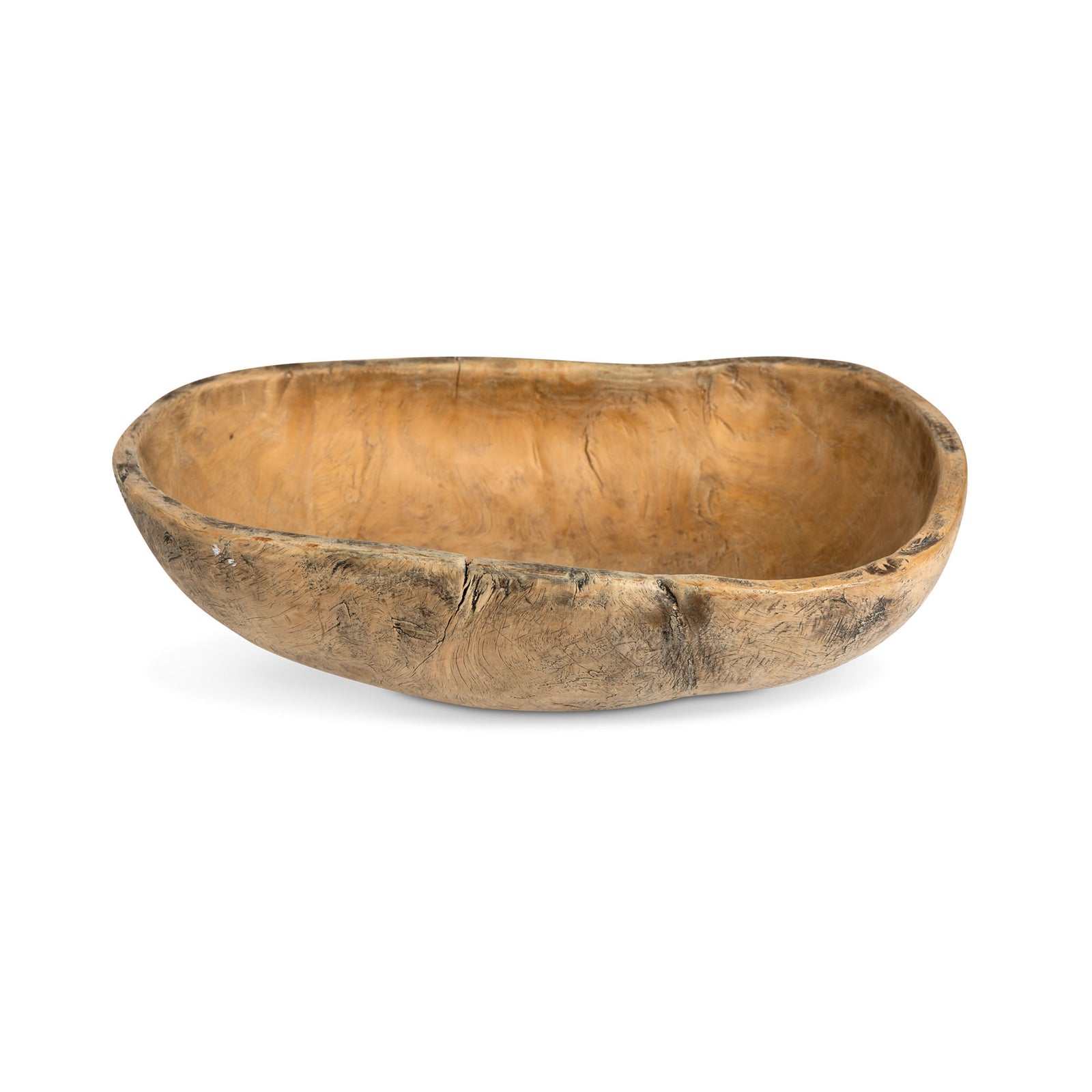 Swedish Oval Wood Hand Carved Bowl Dated 1774 Eleish Van Breems Home