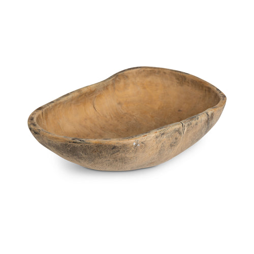 Swedish Oval Wood Hand Carved Bowl Dated 1774