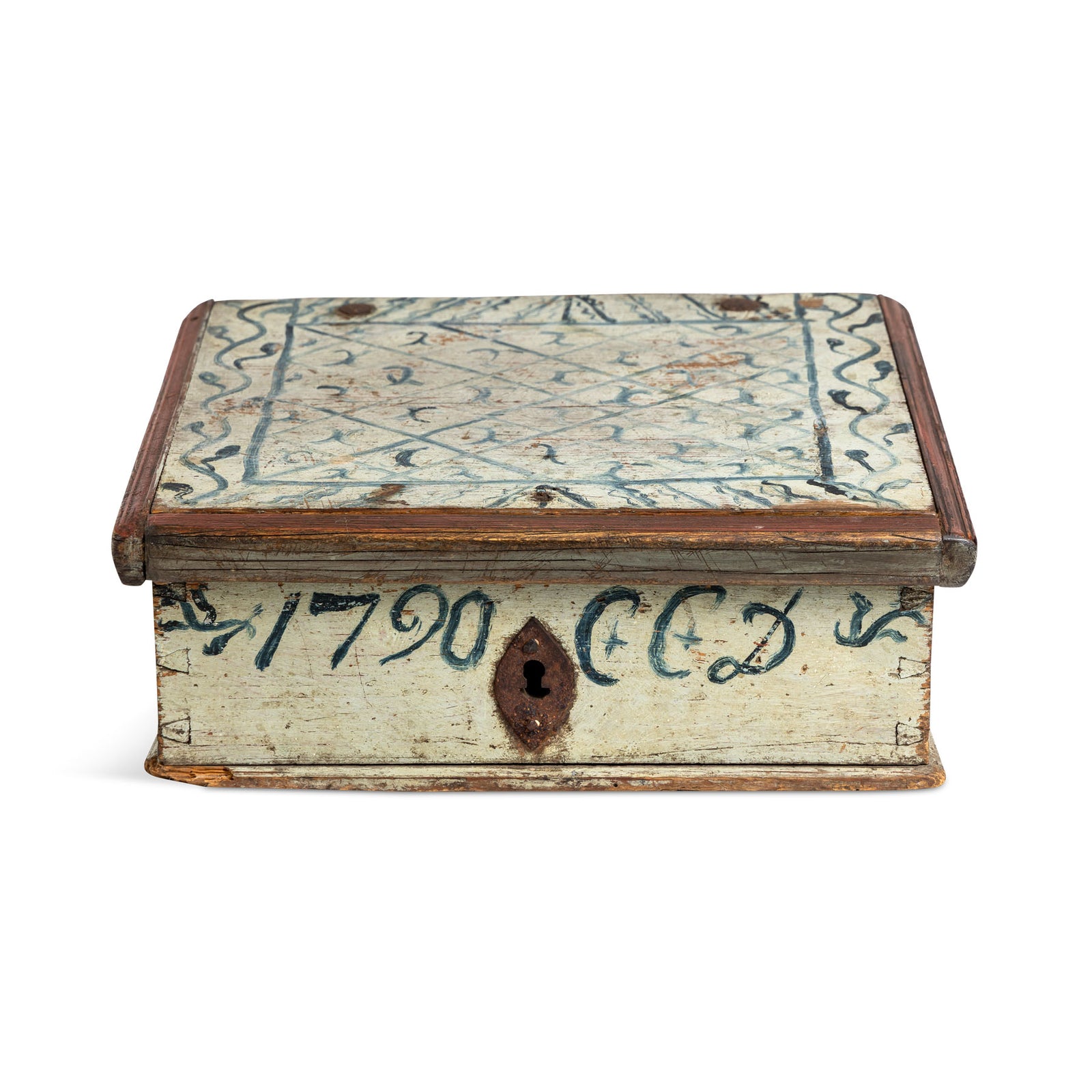 Norwegian Painted Slant Front Box 1790 Eleish Van Breems Home