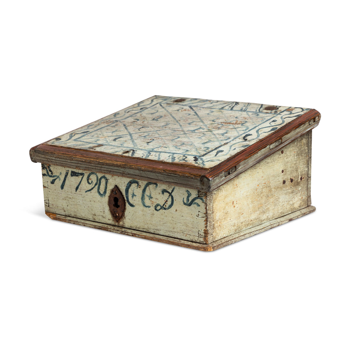 Norwegian Painted Slant Front Box 1790 Eleish Van Breems Home