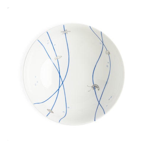 Augarten Small Bowl Nautilus Blue & Platinum