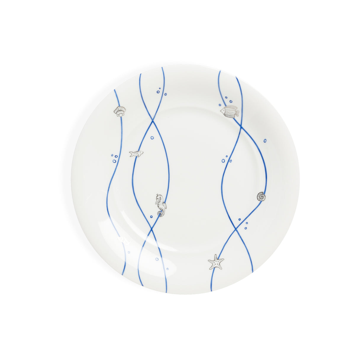 Augarten Dessert Plate Nautilus Blue &amp; Platinum Eleish Van Breems Home