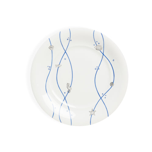 Augarten Dessert Plate Nautilus Blue & Platinum