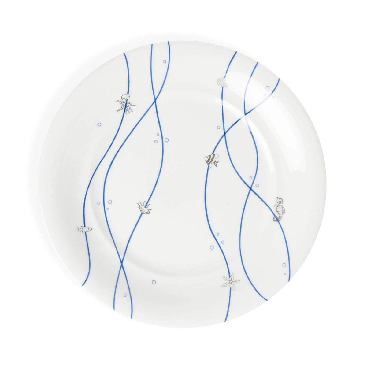 Augarten Starter Plate Nautilus Blue &amp; Platinum Eleish Van Breems Home