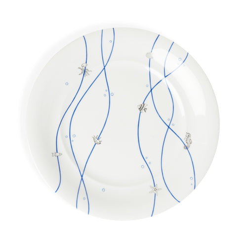Augarten Starter Plate Nautilus Blue & Platinum