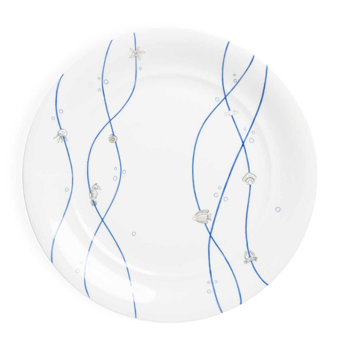 Augarten Dinner Plate Nautilus Blue &amp; Platinum Eleish Van Breems Home