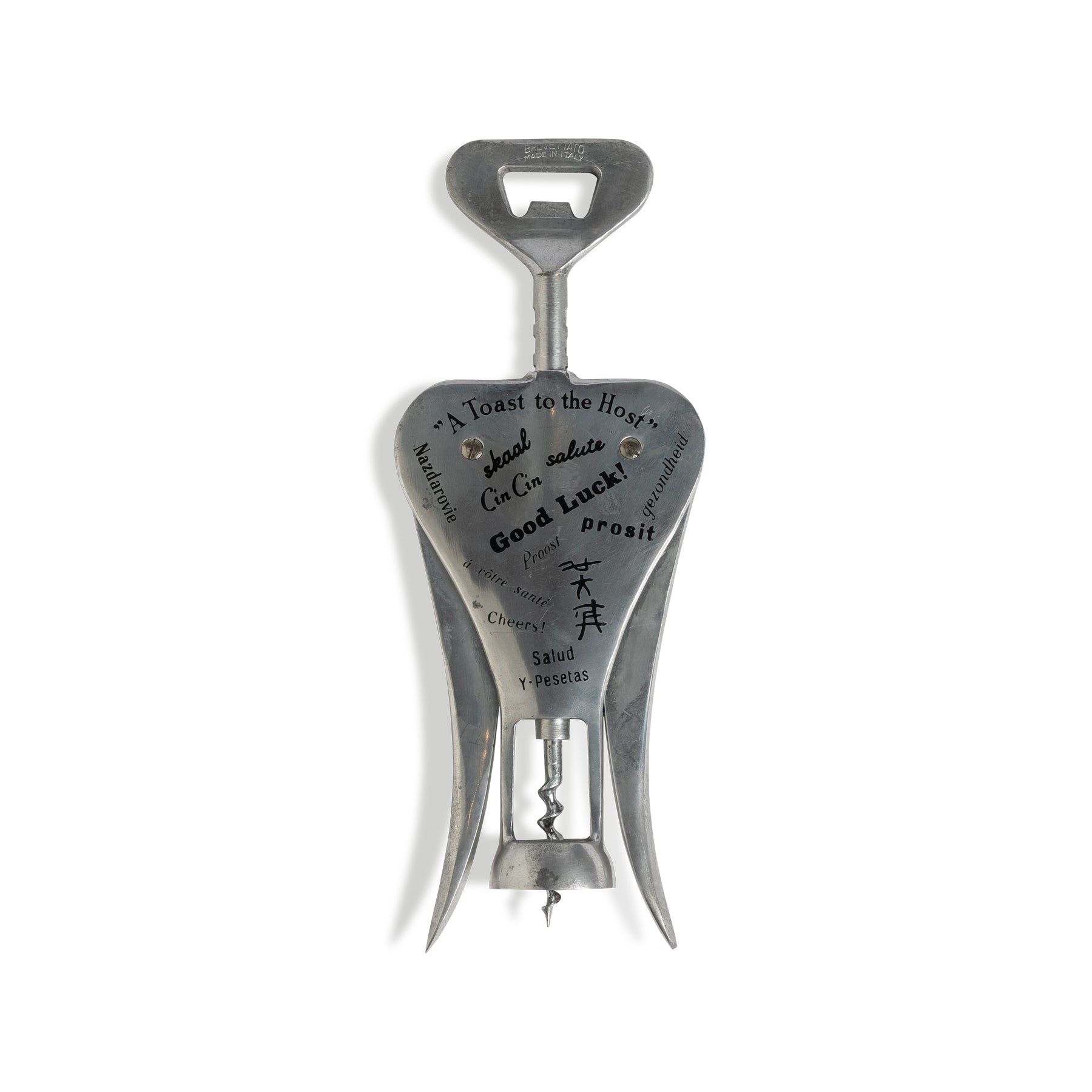 Mid-Century Italian Barman Corkscrew by Brevettato C. 1950's Eleish Van Breems Home