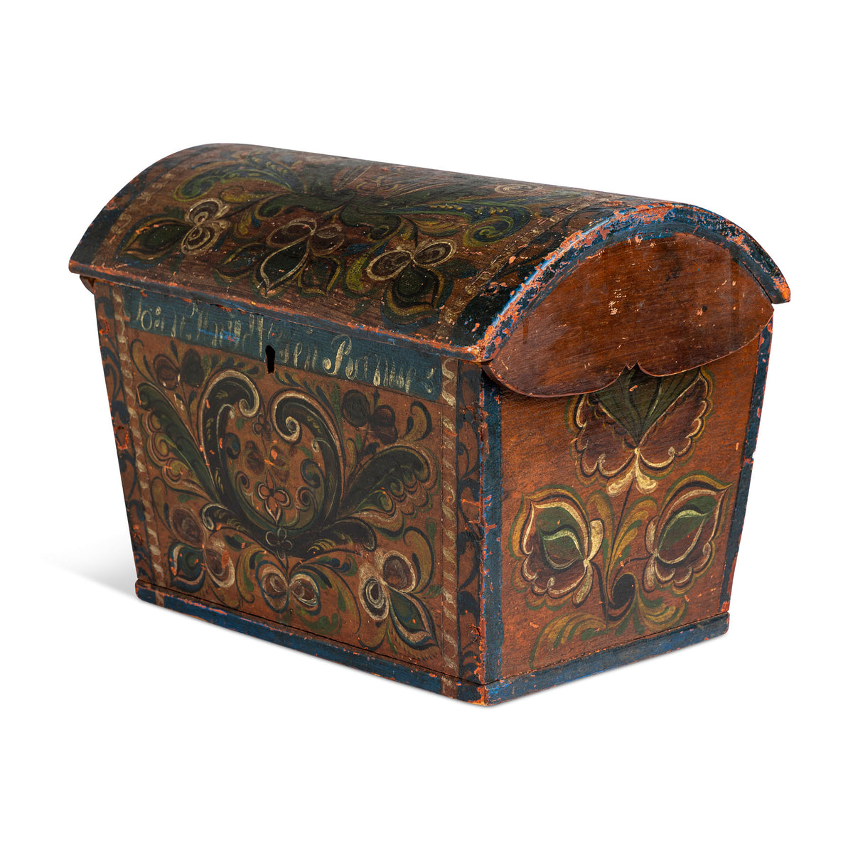 Norwegian Painted Dome Lid Box ROXY Eleish Van Breems Home