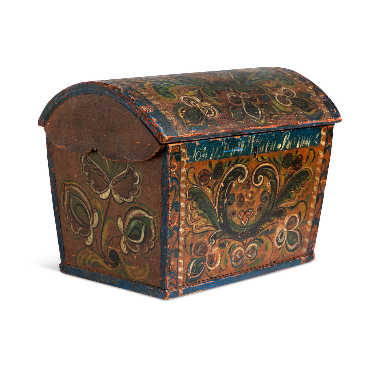 Norwegian Painted Dome Lid Box ROXY Eleish Van Breems Home