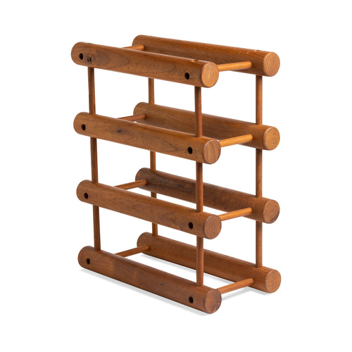 Vintage Nissen Denmark Teak 3 Bottle Wine Rack