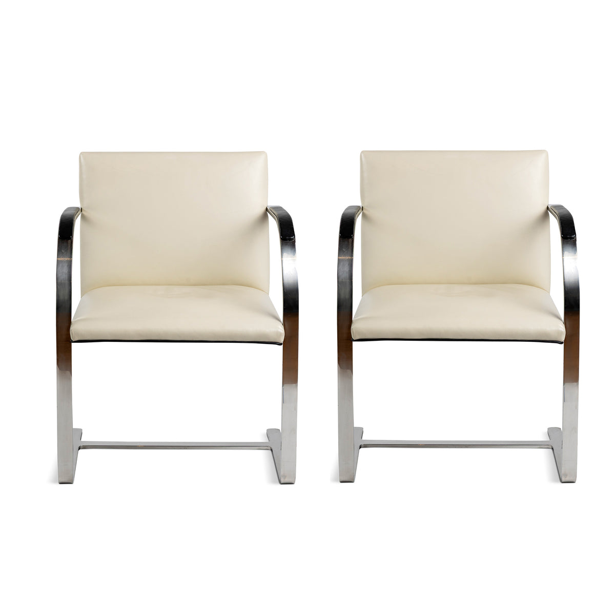 Pair of Knoll Flat Bar Bruno Leather Chairs Eleish Van Breems Home