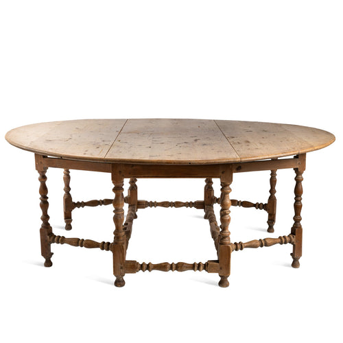 19th Century Oval Pine Gate Leg Table