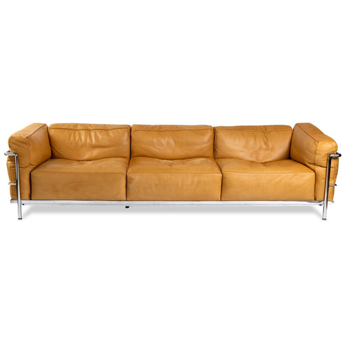 LeCorbu/Cassina Tan Leather Sofa