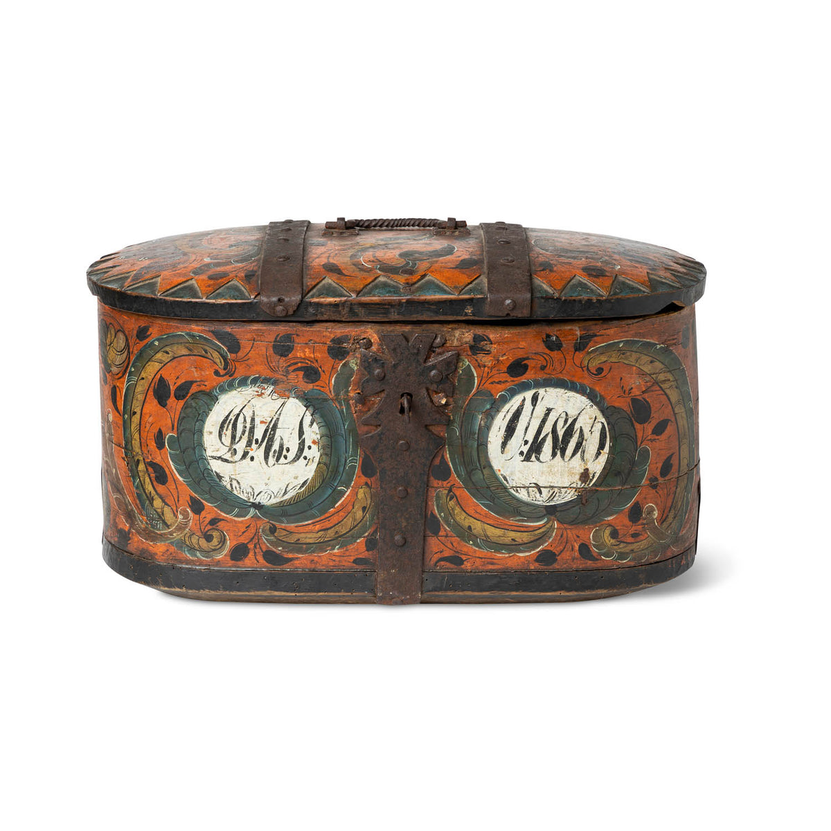 Norwegian Painted Lock Box 1860 Eleish Van Breems Home