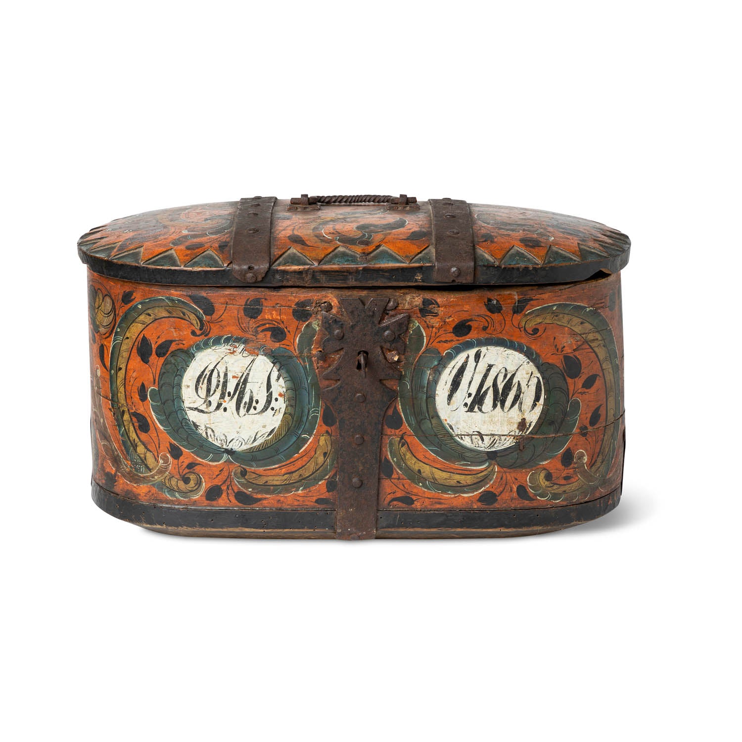 Norwegian Painted Lock Box 1860 Eleish Van Breems Home
