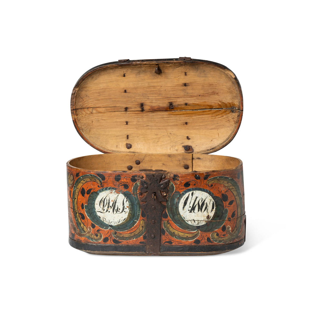 Norwegian Painted Lock Box 1860 Eleish Van Breems Home
