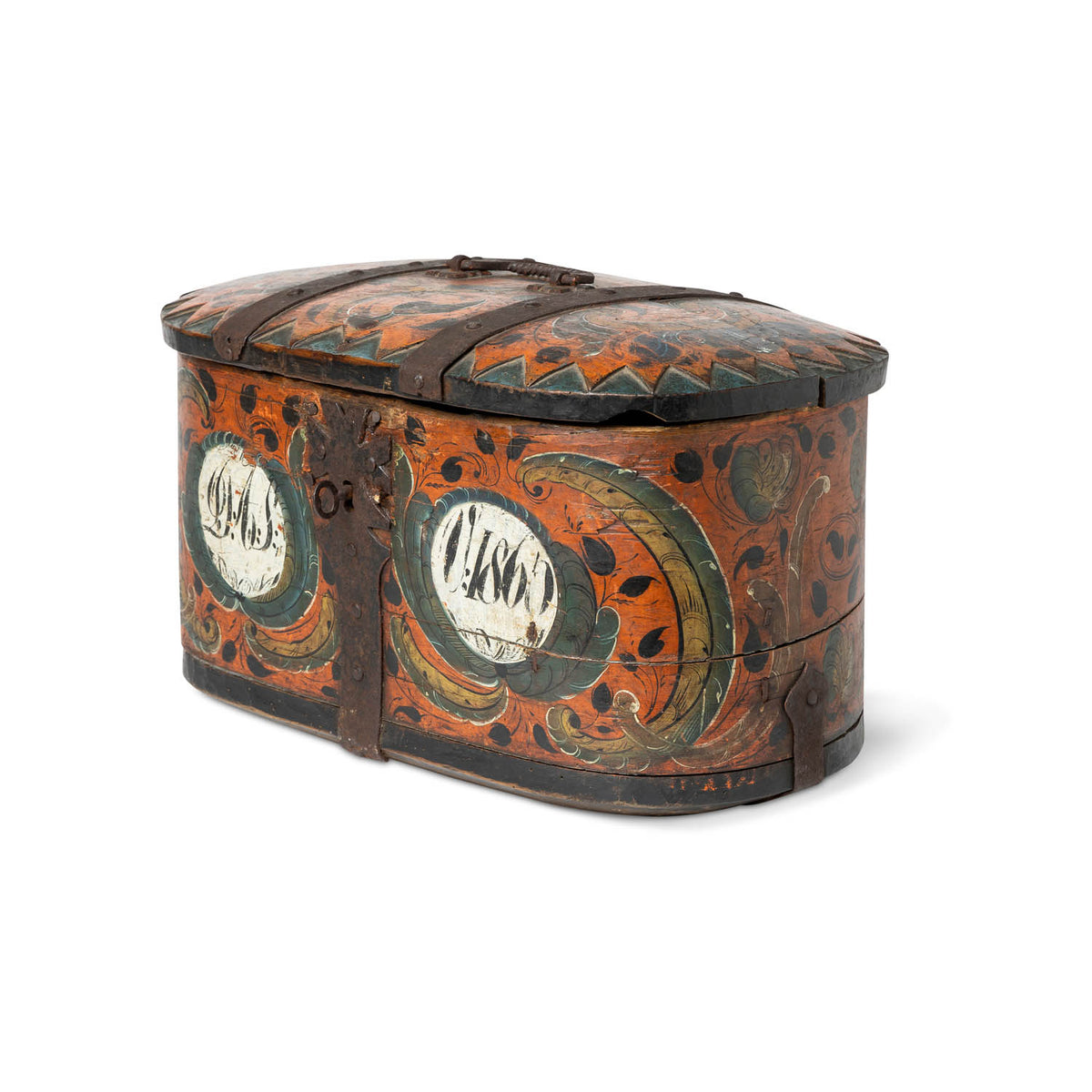 Norwegian Painted Lock Box 1860 Eleish Van Breems Home