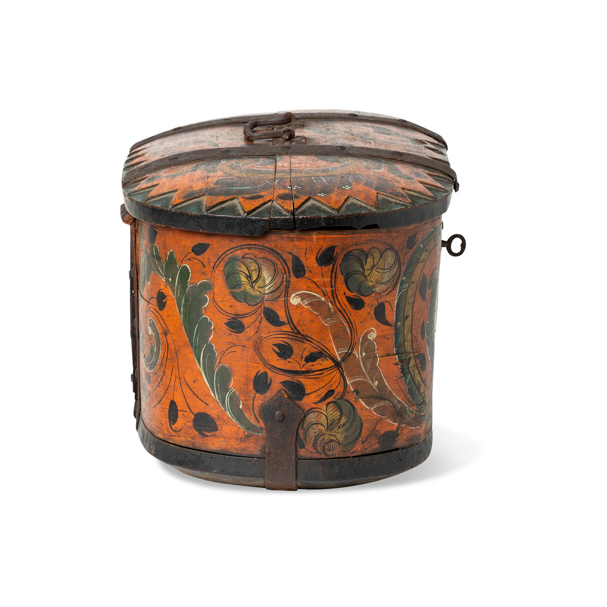 Norwegian Painted Lock Box 1860 Eleish Van Breems Home