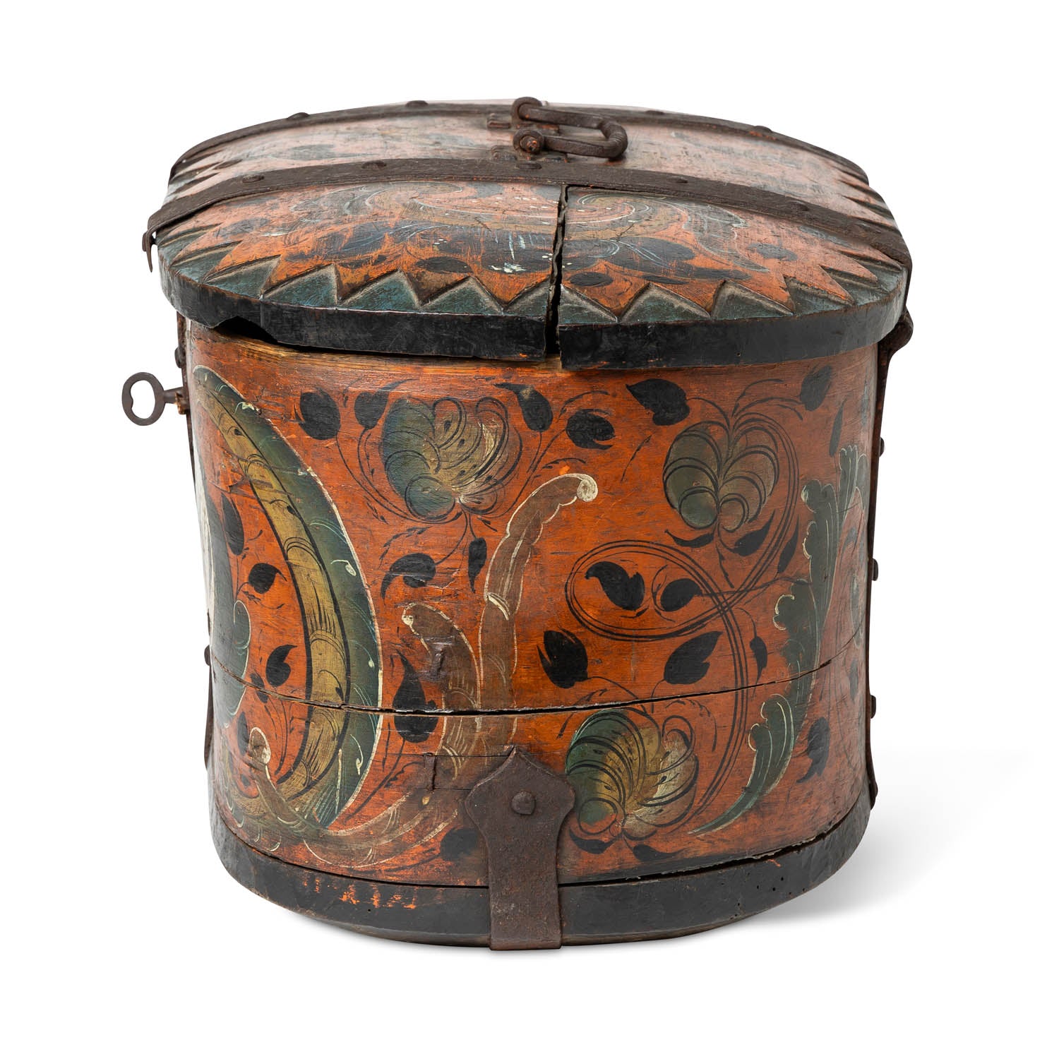 Norwegian Painted Lock Box 1860 Eleish Van Breems Home
