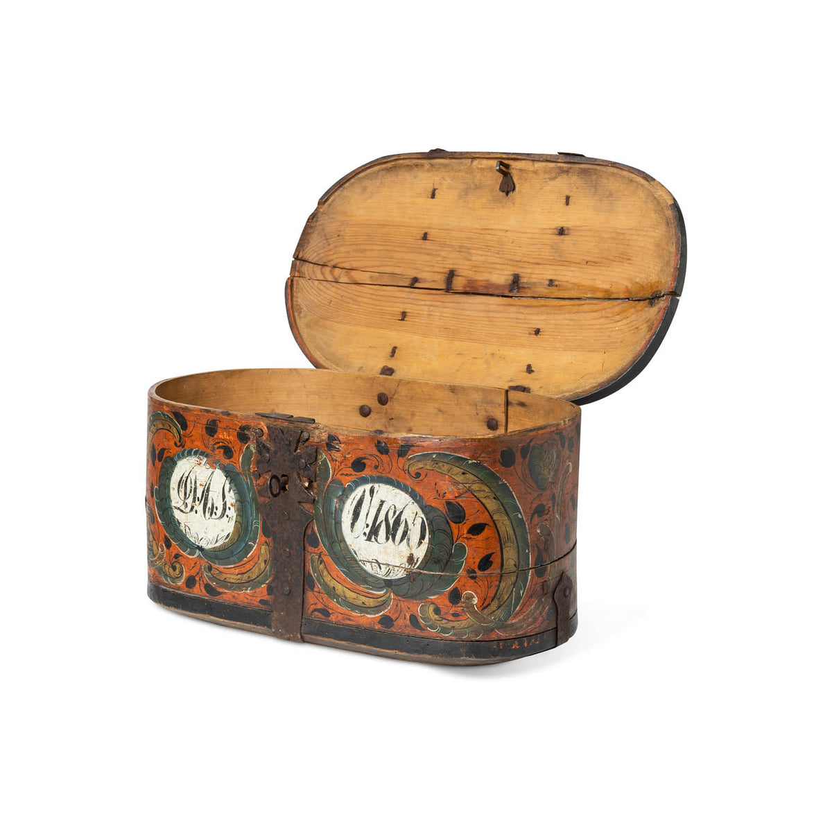 Norwegian Painted Lock Box 1860 Eleish Van Breems Home