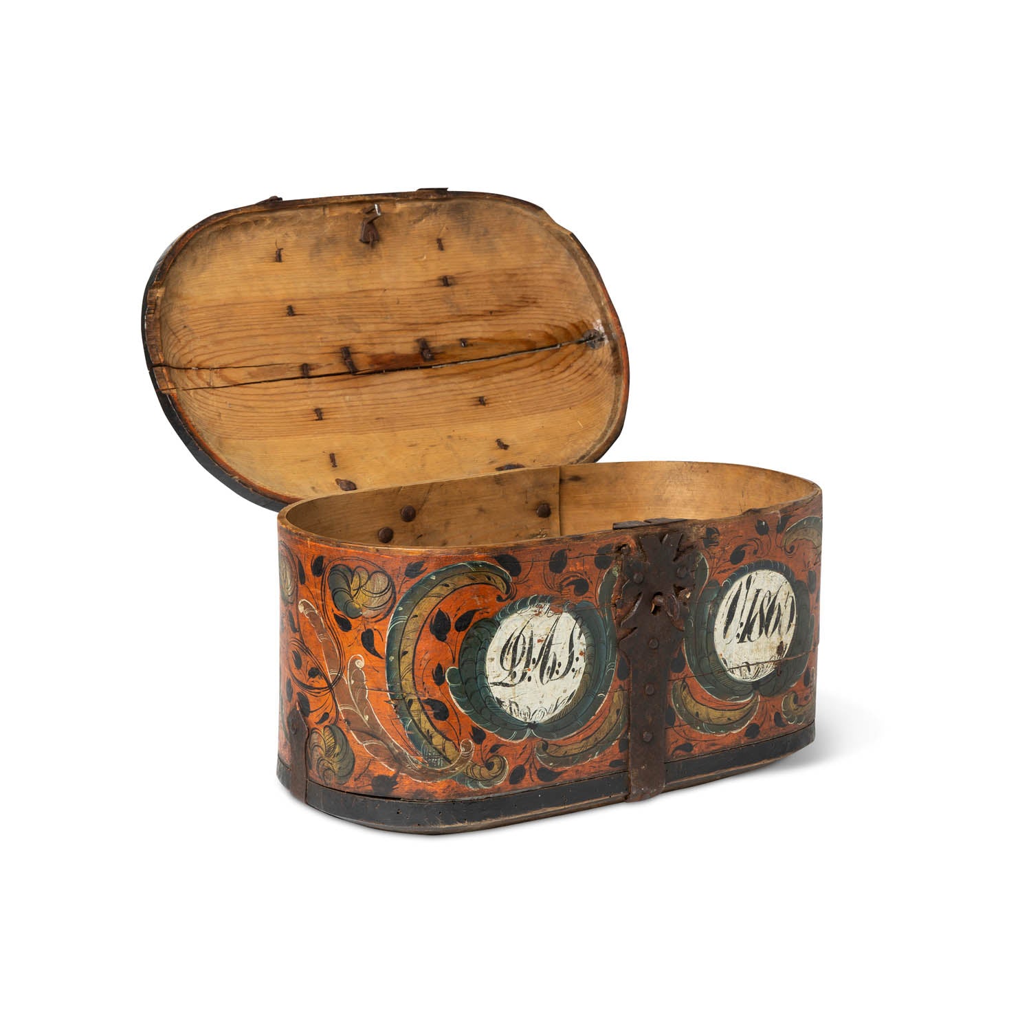 Norwegian Painted Lock Box 1860 Eleish Van Breems Home
