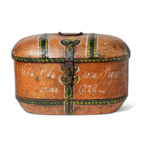 Norwegian Painted Lock Box, Dated 1878