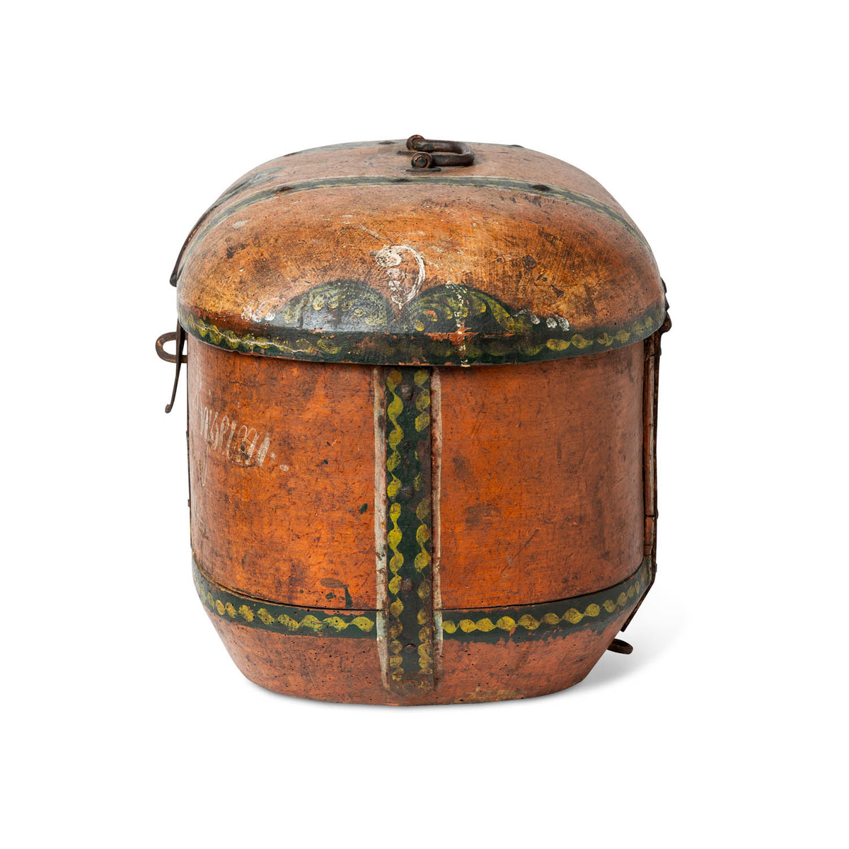 Norwegian Painted Lock Box, Dated 1878 Eleish Van Breems Home