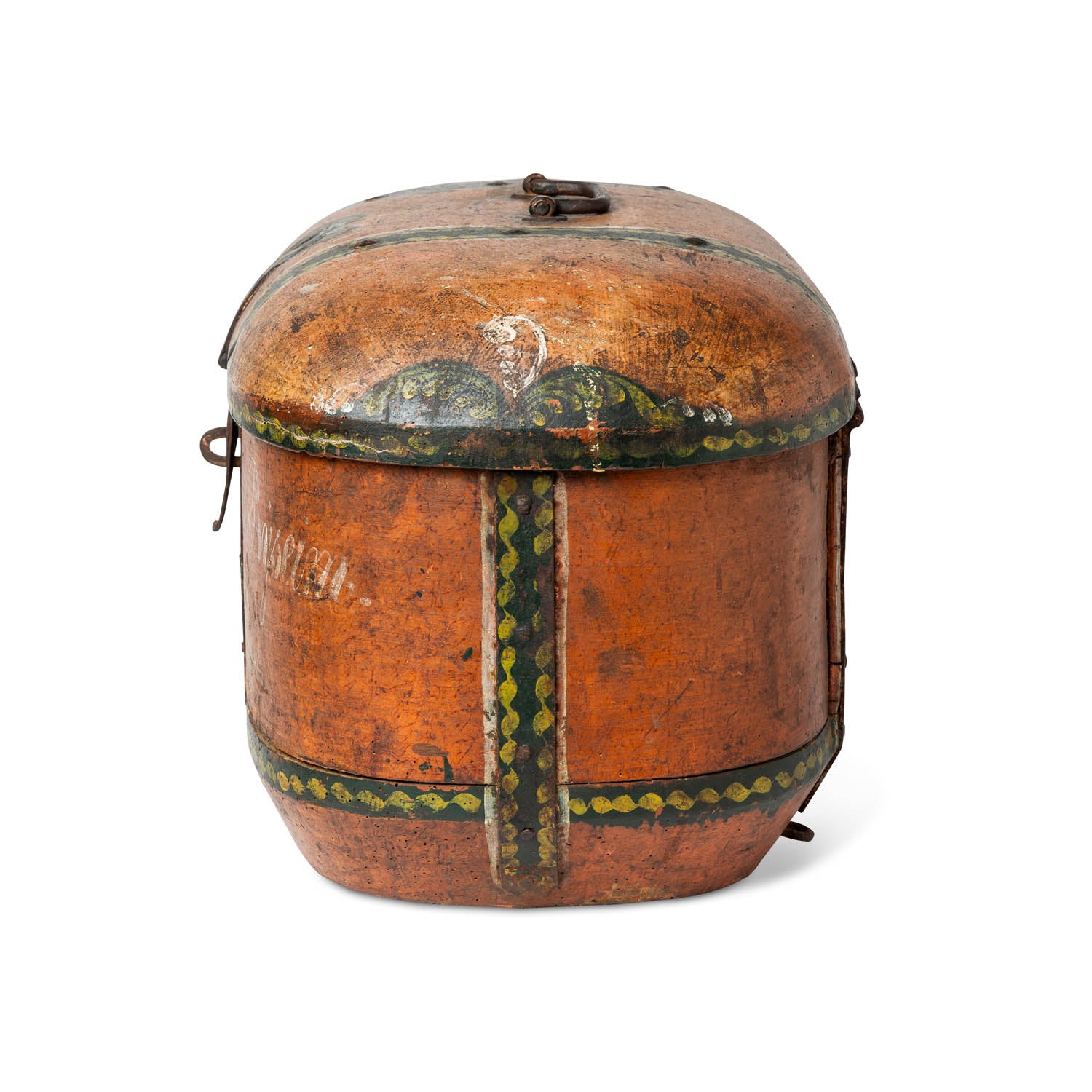Norwegian Painted Lock Box, Dated 1878 Eleish Van Breems Home