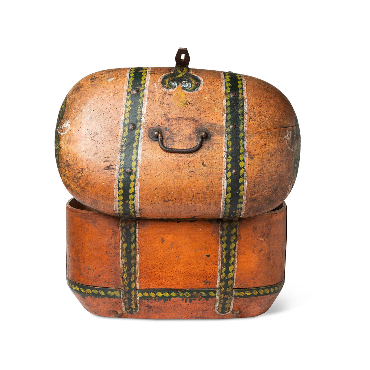Norwegian Painted Lock Box, Dated 1878 Eleish Van Breems Home