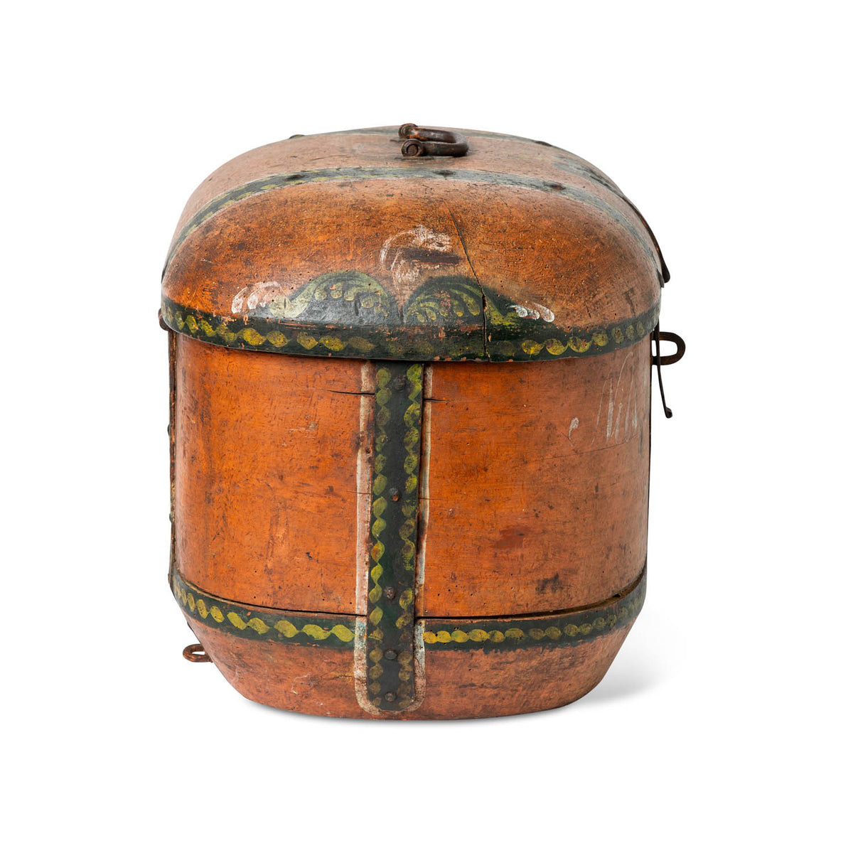 Norwegian Painted Lock Box, Dated 1878 Eleish Van Breems Home